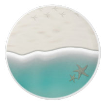 Zandstrand zee water met zeestervis