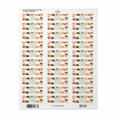 Zandstrand Zomer Leuk Illustratief Patroon Etiket (Full Sheet)