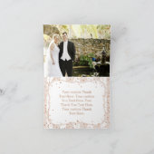 Zandstrepen & Roze Gouden Confetti Dank Je Bedankkaart (Binnen)