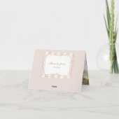 Zandstrepen & Roze Gouden Confetti Dank Je Bedankkaart (Achterkant)