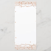 Zandstrepen & Roze Gouden Confetti Trouwmenu Menu (Achterkant)