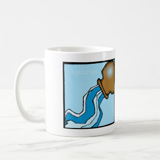 Zandtekenpersoonlijkheid Aquarius Mok (Links)