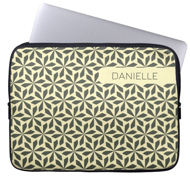 Zandtinten abstract patroon laptop sleeve (Voorkant)