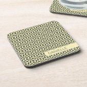 Zandtinten geometrisch patroon bier onderzetter (Linkerzijde)