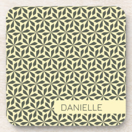 Zandtinten geometrisch patroon bier onderzetter