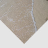 Zandvoetafdruk oceaanachtergrond ontkoppelen tissuepapier (Detail)