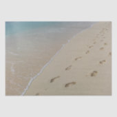 Zandvoetafdruk oceaanachtergrond ontkoppelen tissuepapier (Voorkant)