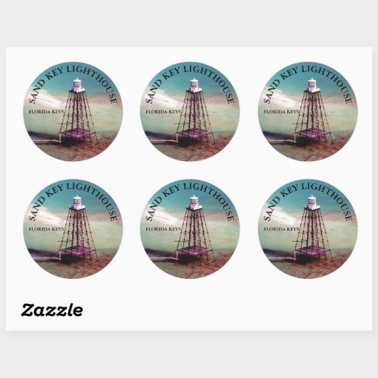Zandvuurtoren, Florida Keys Round Stickers (Vel)