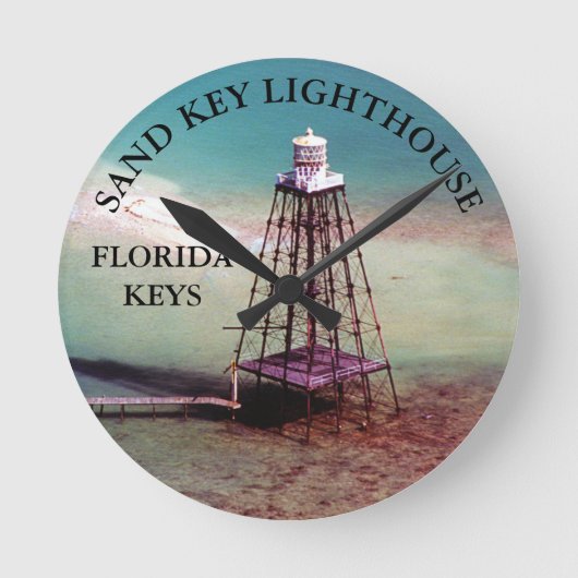 Zandvuurtoren, Florida Keys Round Wall Clock Ronde Klok (Voorkant)