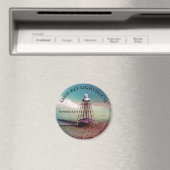 Zandvuurtoren uit Florida Round Magnet (Insitu (Vaatwasser))