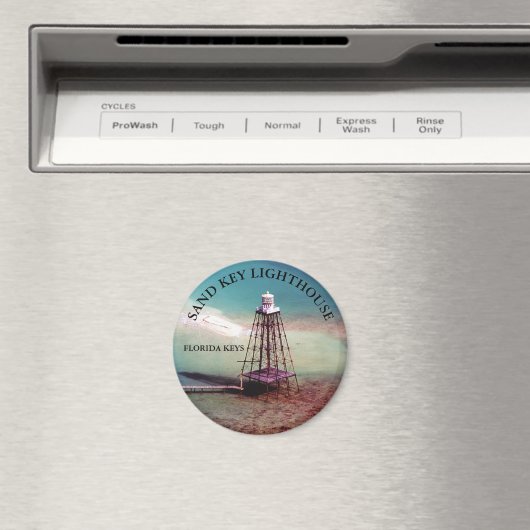 Zandvuurtoren uit Florida Round Magnet (Insitu (Vaatwasser))