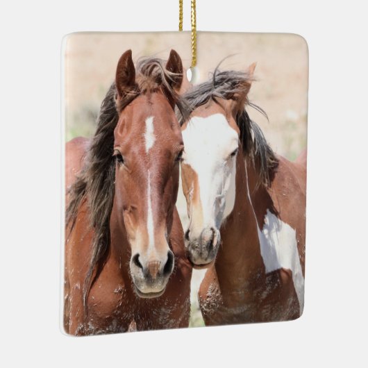 Zandwassenbekken Wilde paarden Keramisch siermeel Keramisch Ornament (Rechts)