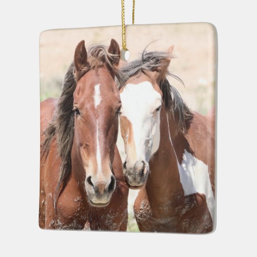 Zandwassenbekken Wilde paarden Keramisch siermeel Keramisch Ornament (Links)