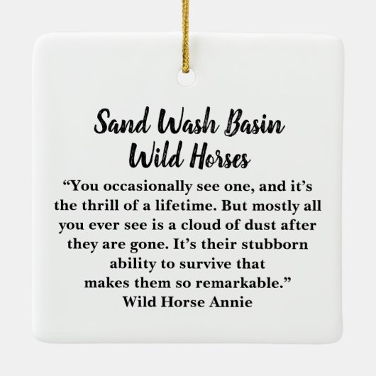 Zandwassenbekken Wilde paarden Keramisch siermeel Keramisch Ornament (Achterkant)