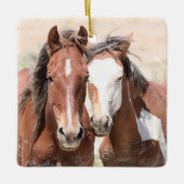 Zandwassenbekken Wilde paarden Keramisch siermeel Keramisch Ornament (Voorkant)