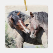 Zandwassenbekken Wilde paarden Keramisch siermeel Keramisch Ornament (Voorkant)