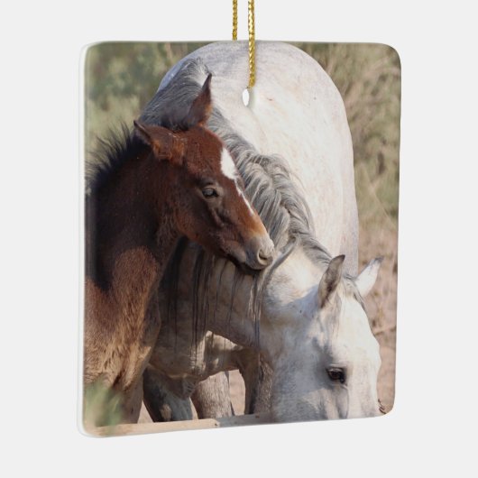 Zandwassenbekken Wilde paarden Keramisch siermeel Keramisch Ornament (Rechts)