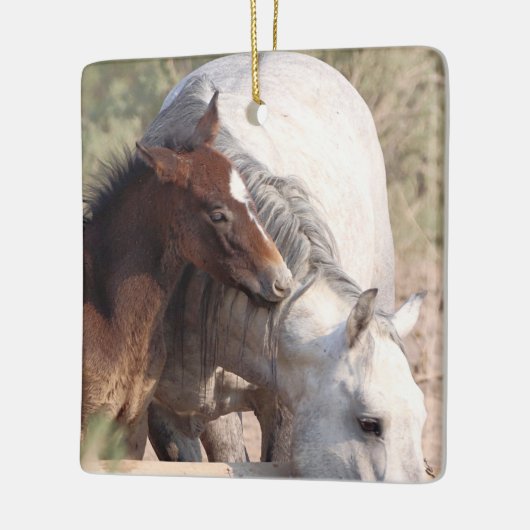 Zandwassenbekken Wilde paarden Keramisch siermeel Keramisch Ornament (Links)