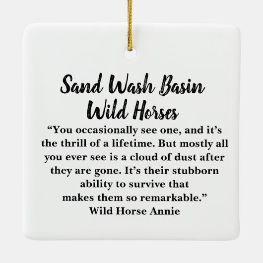 Zandwassenbekken Wilde paarden Keramisch siermeel Keramisch Ornament (Achterkant)