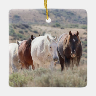 Zandwassenbekken Wilde paarden Keramisch siermeel Keramisch Ornament