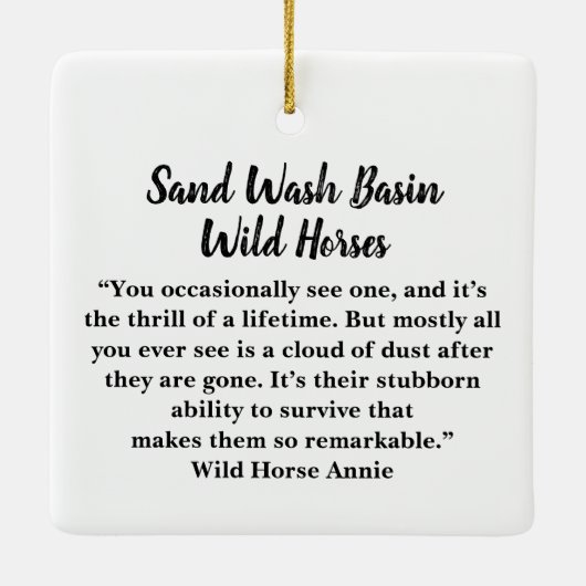 Zandwassenbekken Wilde paarden Keramisch siermeel Keramisch Ornament (Achterkant)