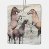 Zandwassenbekken Wilde paarden Keramisch siermeel Keramisch Ornament (Links)