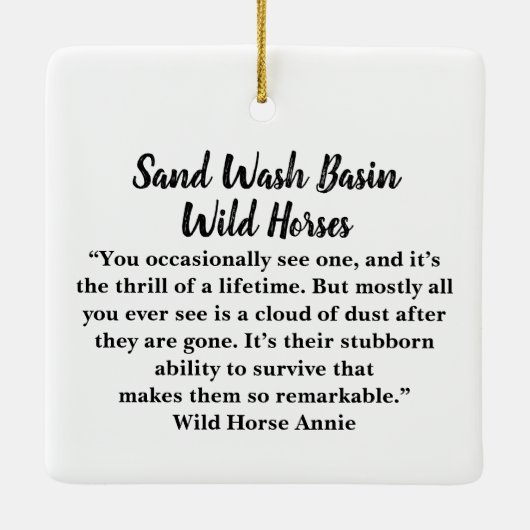 Zandwassenbekken Wilde paarden Keramisch siermeel Keramisch Ornament (Achterkant)