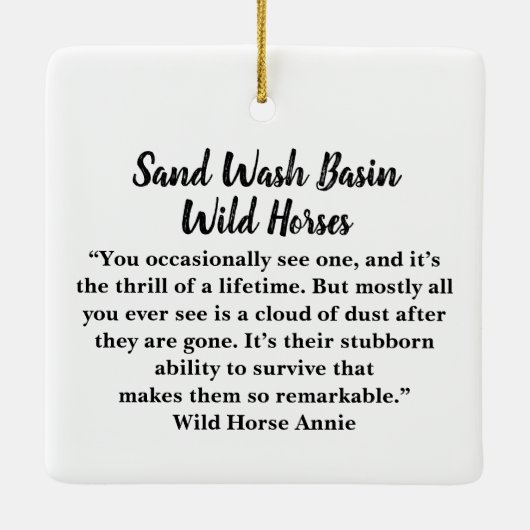 Zandwassenbekken Wilde paarden Keramisch siermeel Keramisch Ornament (Achterkant)