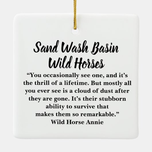 Zandwassenbekken Wilde paarden Keramisch siermeel Keramisch Ornament (Achterkant)