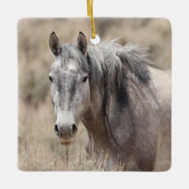 Zandwassenbekken Wilde paarden Keramisch siermeel Ornament