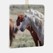 Zandwassenbekken Wilde paarden Keramisch siermeel Ornament (Rechts)