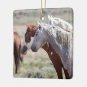 Zandwassenbekken Wilde paarden Keramisch siermeel Ornament (Links)