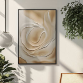 "Zandwerveling in de zon" | Beige Abstracte kunst Poster