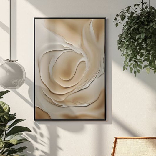 "Zandwerveling in de zon" | Beige Abstracte kunst Poster
