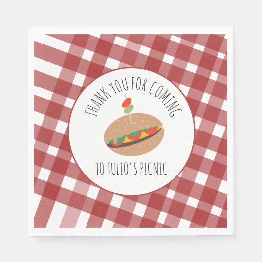 Zandwich voor Vaderdag BBQ Picknick Evenement Servet (Voorkant)