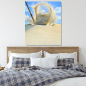 zandwig die een golfbal raakt uit een zand 2 canvas afdruk (Insitu (Slaapkamer))