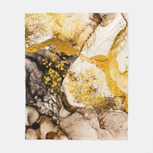 Zandwildernis — ART. Gouden zwijn. Vibrant en b Fleece Deken