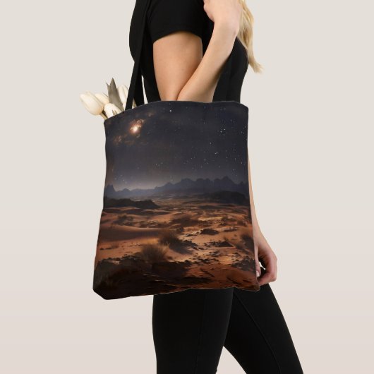 Zandwoestijn bij nacht tote bag (Dichtbij)