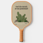 Zandwoestijn met cactussen, voel de toorn pickleball paddle (Achterkant)