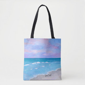 Zandzak voor hoogwaardige zonsondergang op het str tote bag