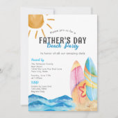 Zandzon & Surf Fun Vaderdag Beach Party Kaart (Voorkant)