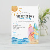 Zandzon & Surf Fun Vaderdag Beach Party Kaart (Staand voorkant)