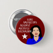Zane Amerikanen tegen Michele Bachmann Ronde Button 5,7 Cm (Voorkant /achterkant)