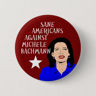 Zane Amerikanen tegen Michele Bachmann Ronde Button 5,7 Cm