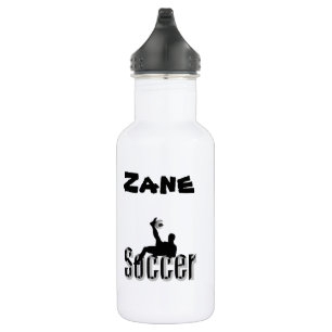 Zane-naam met ontwerp van de slokdarm, waterfles