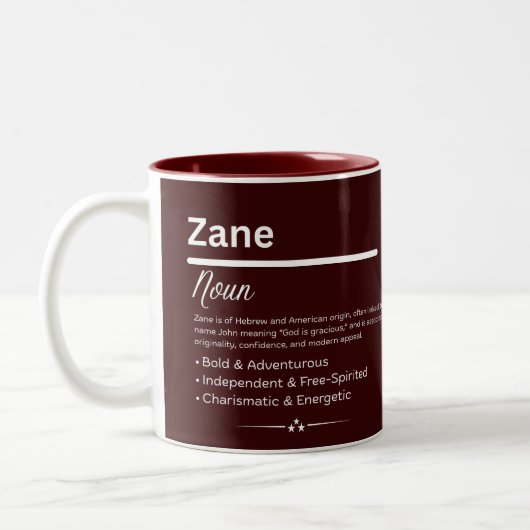 Zane Personalized Name Tweekleurige Koffiemok (Links)
