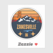 Zanesville, Indiana Sticker (Vel)