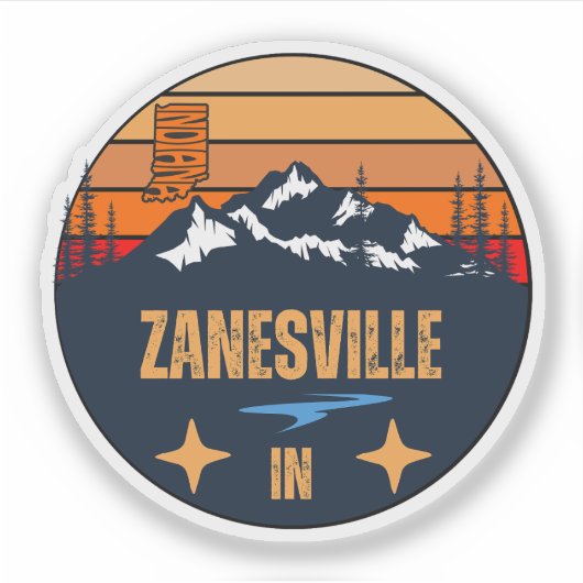 Zanesville, Indiana Sticker (Voorkant)