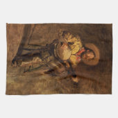 Zang van Cowboy door Thomas Eakins Theedoek (Horizontaal)