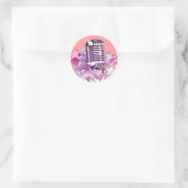 zangdiva vintage microfoon vector ronde sticker (Tas)